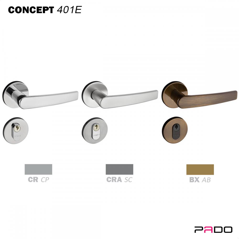 コマたろう出品　10/11 Fechadura Externa Quadra com Roseta ZM 701-80E - Pado